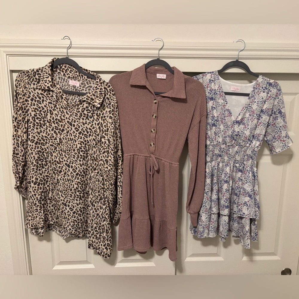 Pink lily dress bundle (x3)